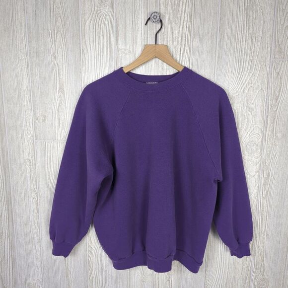 Vintage Hanes Her Way Women’s XL Purple Crewneck Pullover Sweater Blank - Picture 1 of 4